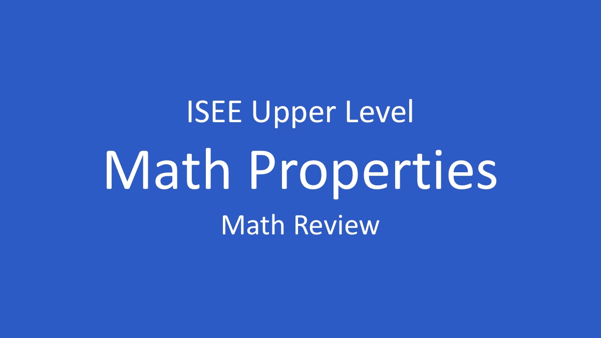 isee math properties