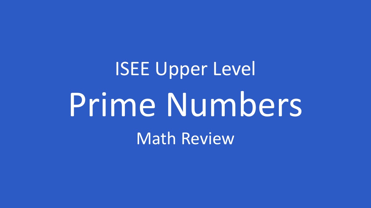 isee prime numbers