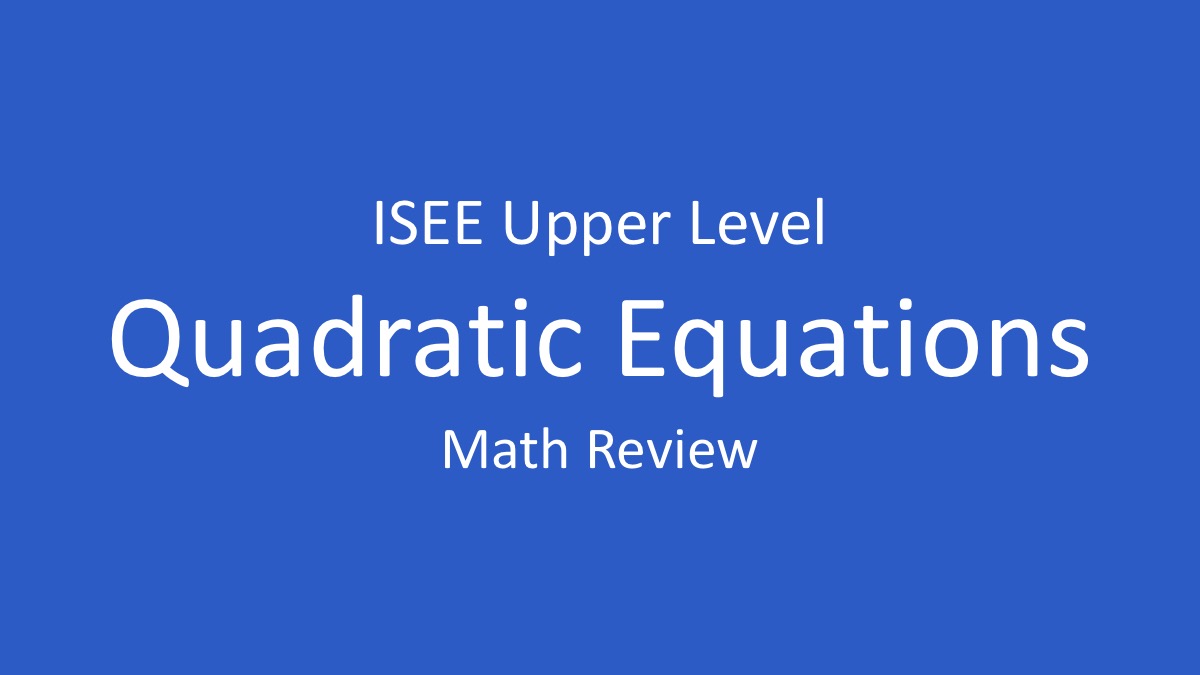 quadratic equations