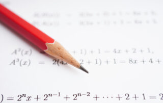 pencil on math ISEE exam sheet