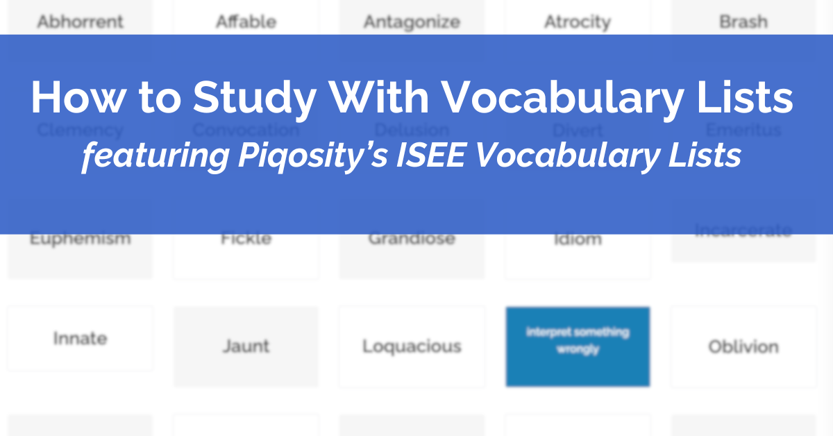 How to Study with isee vocabulary lists cover photo