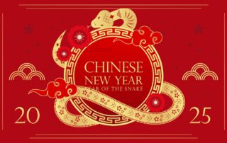 Chinese new year red and gold snake design for 2025